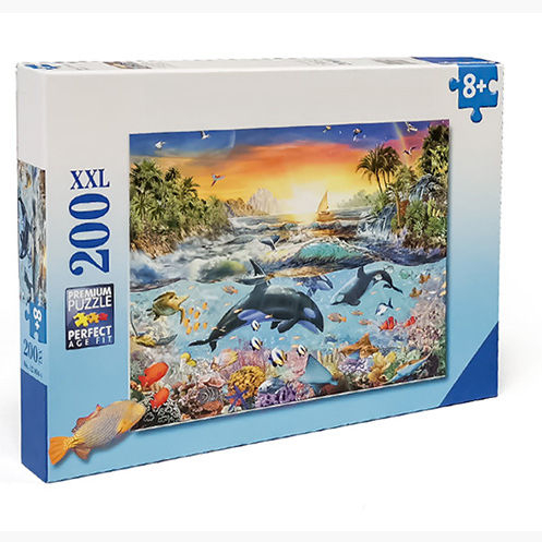Kundenspezifisches pädagogisches Kinderspielzeug 200 Stück blaue Papppapierpuzzles für Kinder