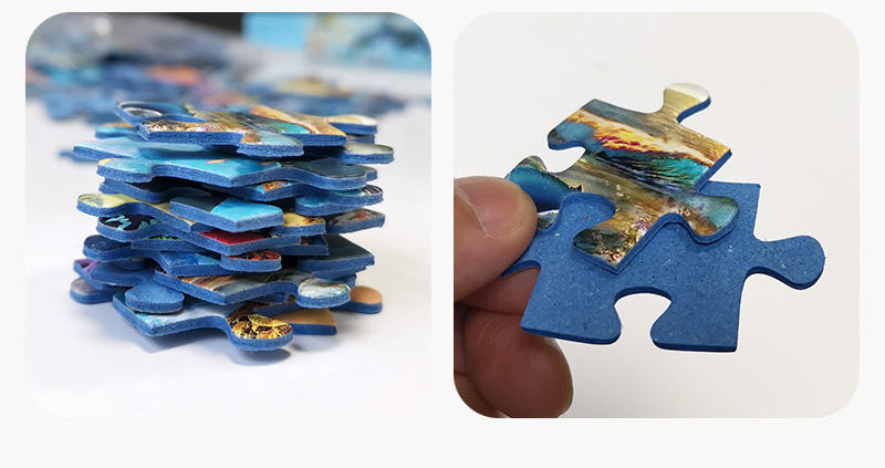 Kundenspezifisches pädagogisches Kinderspielzeug 200 Stück blaue Papppapierpuzzles für Kinder